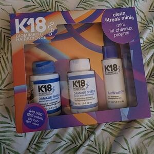 K18 Clean Streak Minis Haircare Kit – Damage Shield & AirWash 3 PIECE